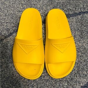 Prada Vibrant Yellow Slides